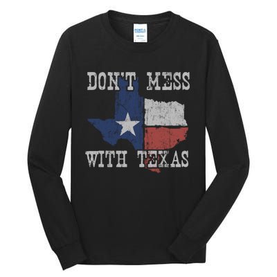 Don't Mess With Vintage Texas Longhorn Lone Star State Tall Long Sleeve T-Shirt