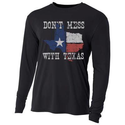 Don't Mess With Vintage Texas Longhorn Lone Star State Cooling Performance Long Sleeve Crew