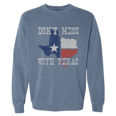 Don't Mess With Vintage Texas Longhorn Lone Star State Garment-Dyed Sweatshirt