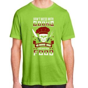 Dont Mess With Chef Cooks Kitchen Cooking Skull Funny Funny Gift Adult ChromaSoft Performance T-Shirt