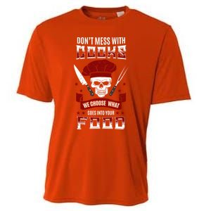 Dont Mess With Chef Cooks Kitchen Cooking Skull Funny Funny Gift Cooling Performance Crew T-Shirt