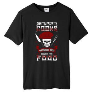 Dont Mess With Chef Cooks Kitchen Cooking Skull Funny Funny Gift Tall Fusion ChromaSoft Performance T-Shirt