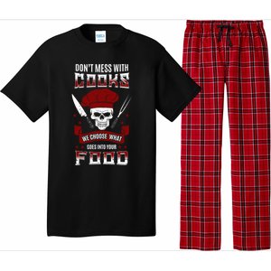 Dont Mess With Chef Cooks Kitchen Cooking Skull Funny Funny Gift Pajama Set