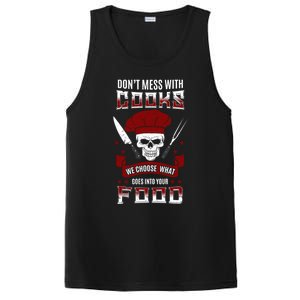 Dont Mess With Chef Cooks Kitchen Cooking Skull Funny Funny Gift PosiCharge Competitor Tank