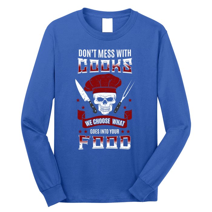 Dont Mess With Chef Cooks Kitchen Cooking Skull Funny Funny Gift Long Sleeve Shirt