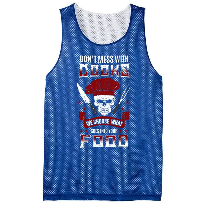 Dont Mess With Chef Cooks Kitchen Cooking Skull Funny Funny Gift Mesh Reversible Basketball Jersey Tank