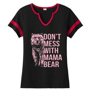 DonT Mess With Mama Bear Ladies Halftime Notch Neck Tee