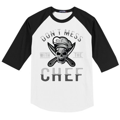 Dont Mess With The Chef Cook Kitchen Commercial Kitchen Funny Gift Baseball Sleeve Shirt