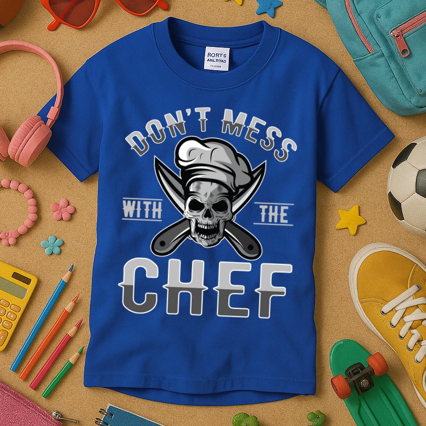 Dont Mess With The Chef Cook Kitchen Commercial Kitchen Funny Gift Kids T-Shirt