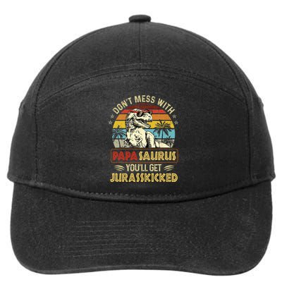 Dont Mess With Papasaurus Youll Get Jurasskicked 7-Panel Snapback Hat