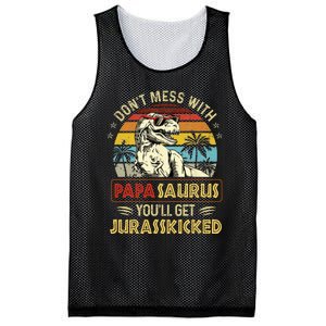 Dont Mess With Papasaurus Youll Get Jurasskicked Mesh Reversible Basketball Jersey Tank