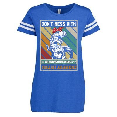 Dont Mess With Grandmothersaurus Enza Ladies Jersey Football T-Shirt