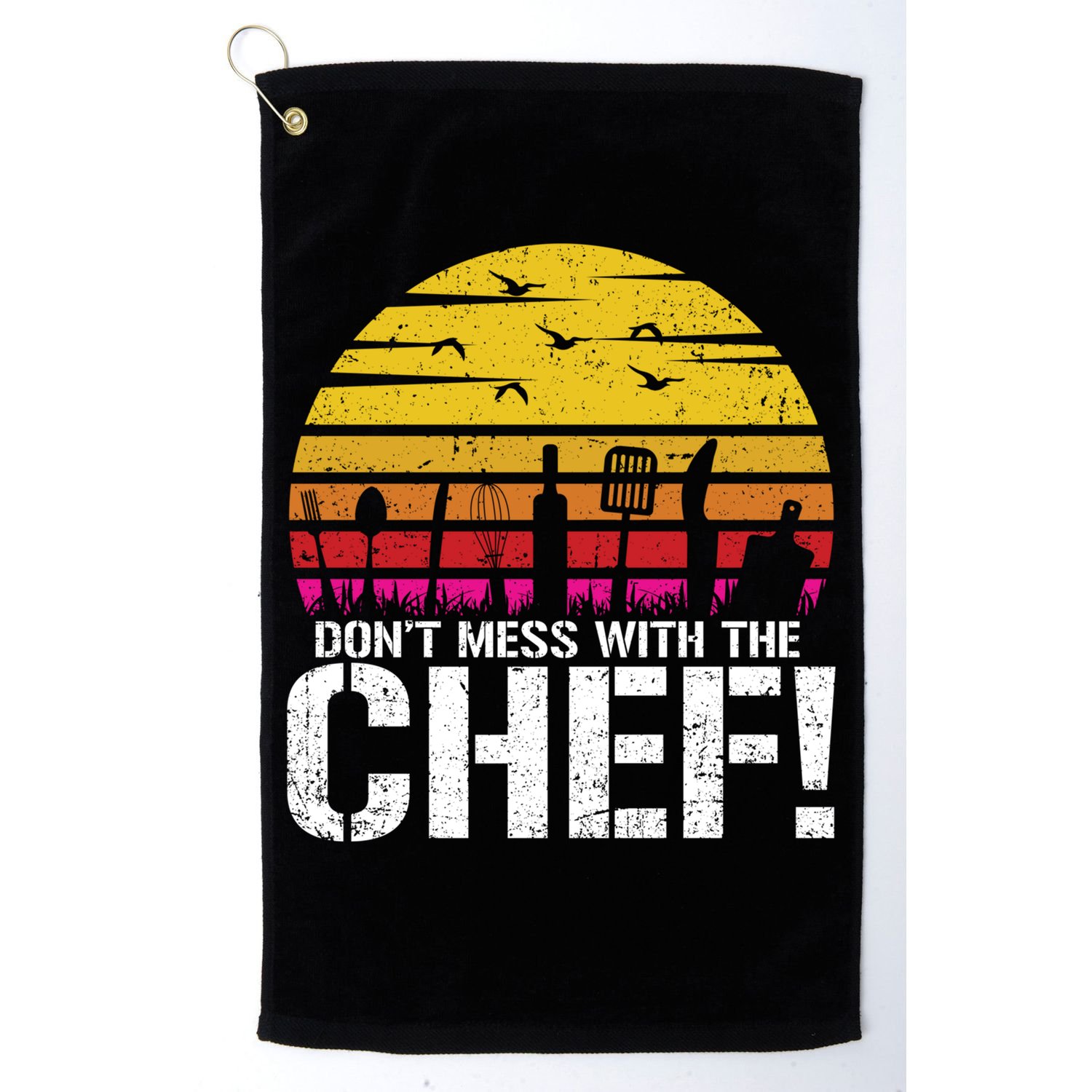 Dont Mess With The Chef Cook Kitchen Commercial Kitchen Funny Gift Golf Towel