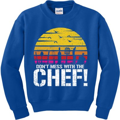 Dont Mess With The Chef Cook Kitchen Commercial Kitchen Funny Gift Kids Sweatshirt