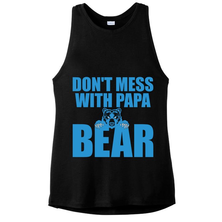 Dont Mess With Papa Bear Funny Gift Ladies PosiCharge Tri-Blend Wicking Tank