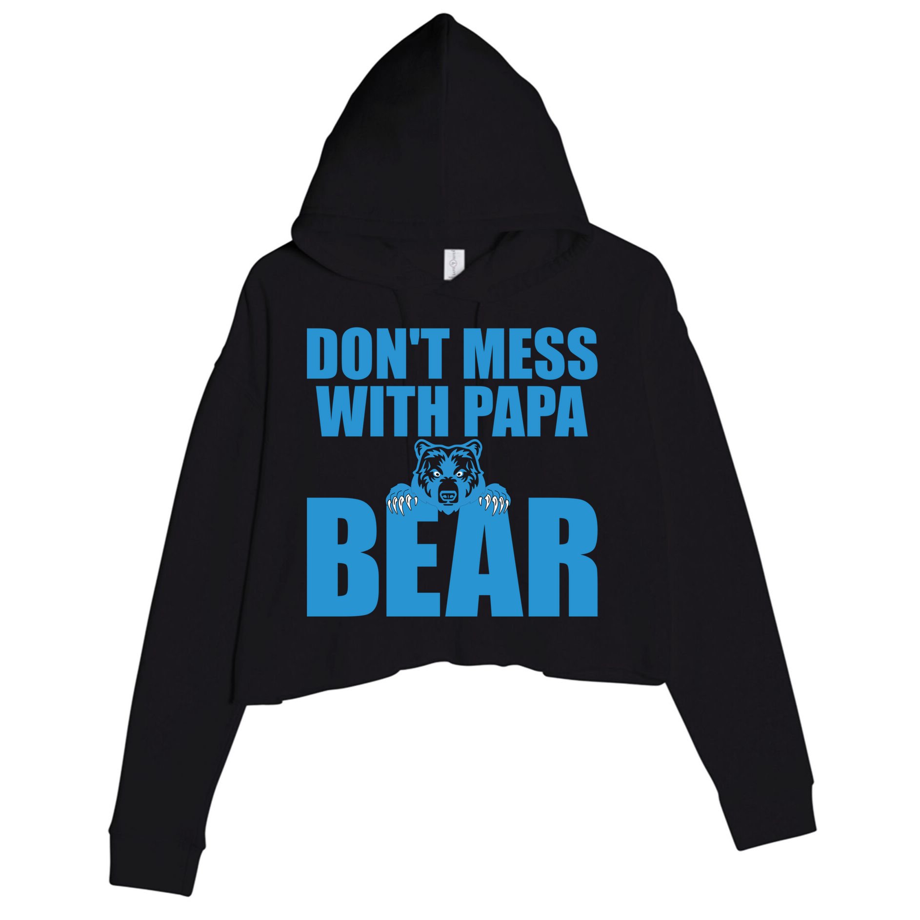 Dont Mess With Papa Bear Funny Gift Crop Fleece Hoodie
