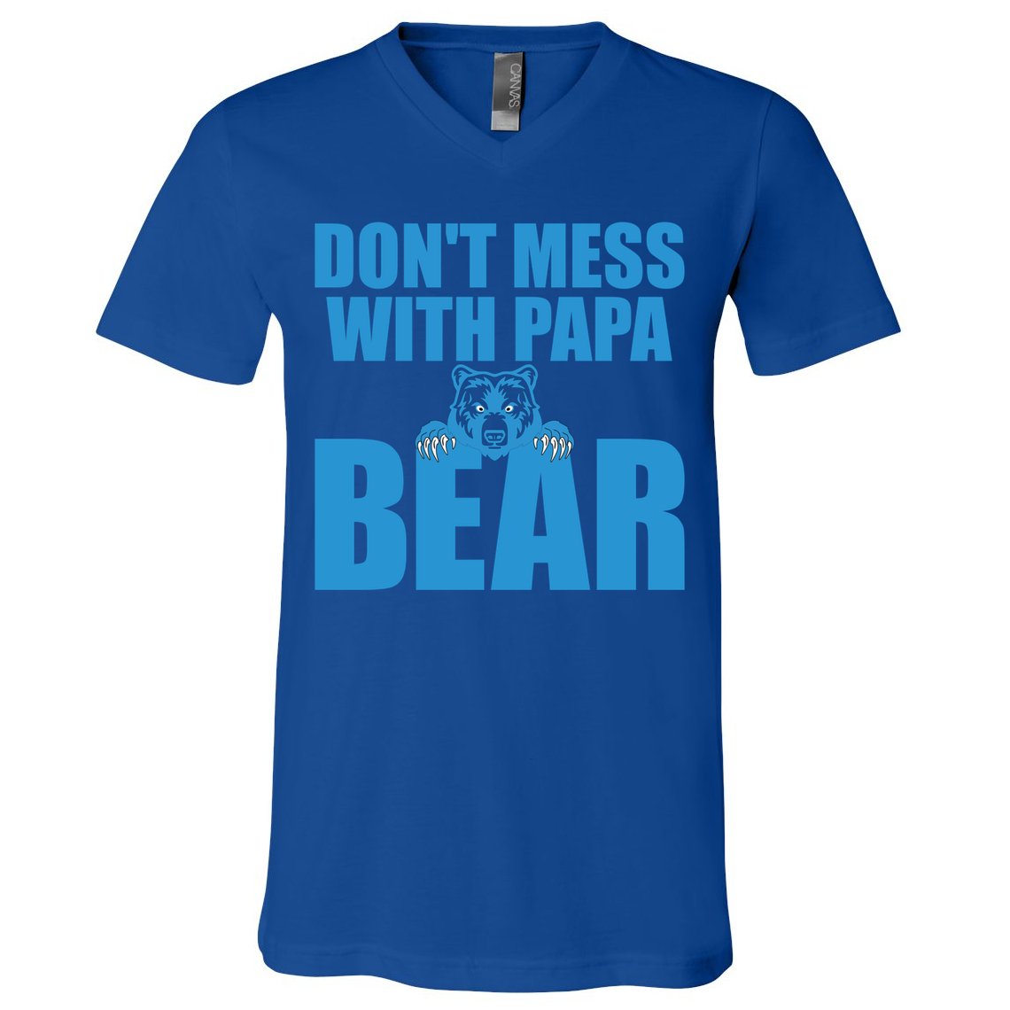 Dont Mess With Papa Bear Funny Gift V-Neck T-Shirt