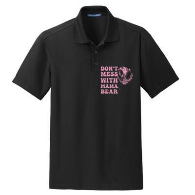 Don't Mess with Mama Bear Funny Mothers Day Dry Zone Grid Polo