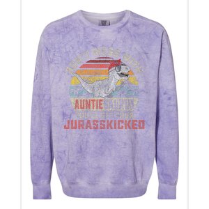 Dont Mess With Auntiesaurus Youll Get Jurasskicked Auntie Colorblast Crewneck Sweatshirt