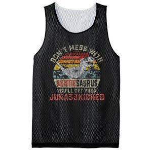 Dont Mess With Auntiesaurus Youll Get Jurasskicked Auntie Mesh Reversible Basketball Jersey Tank