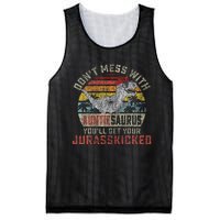 Dont Mess With Auntiesaurus Youll Get Jurasskicked Auntie Mesh Reversible Basketball Jersey Tank