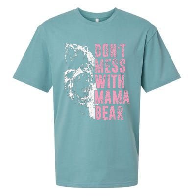 Don't Mess With Mama Bear Funny Mama Bear Sueded Cloud Jersey T-Shirt