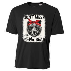 Don't Mess with Mama Bear Funny Mom Bleached Mothers Day Cooling Performance Crew T-Shirt