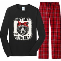 Don't Mess with Mama Bear Funny Mom Bleached Mothers Day Long Sleeve Pajama Set