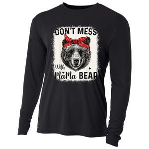 Don't Mess with Mama Bear Funny Mom Bleached Mothers Day Cooling Performance Long Sleeve Crew