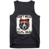 Don't Mess with Mama Bear Funny Mom Bleached Mothers Day Tank Top