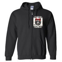 Don't Mess with Mama Bear Funny Mom Bleached Mothers Day Full Zip Hoodie