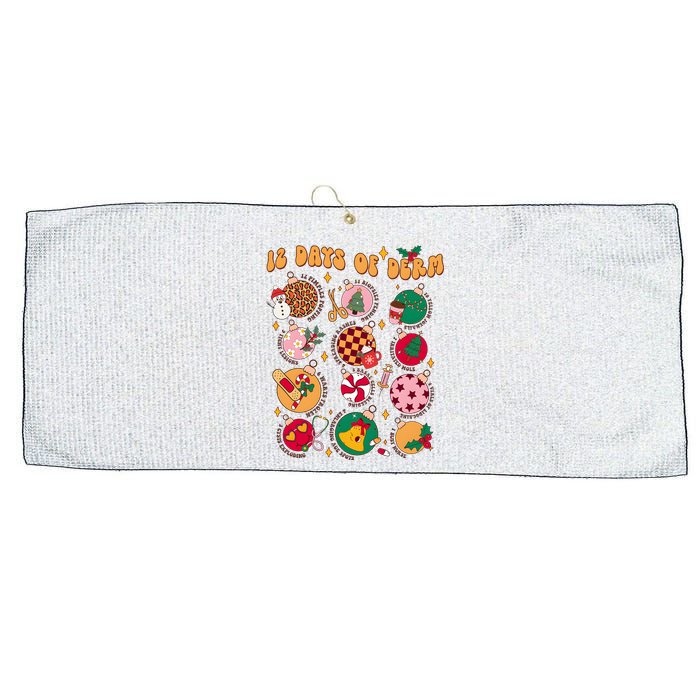 Derm Nurse 12 Days Of Nursing Hospital Christmas Large Microfiber Waffle Golf Towel