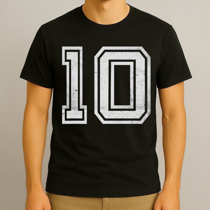 Distressed Number 10 Retro Number T-Shirt