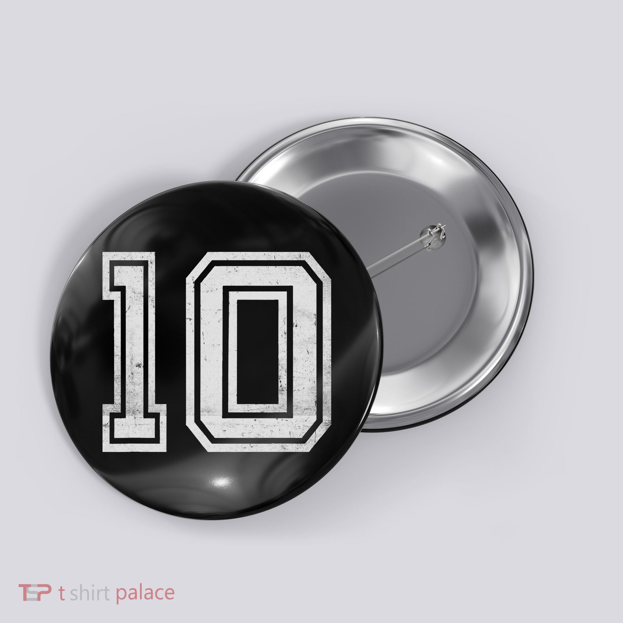 Distressed Number 10 Retro Number Button