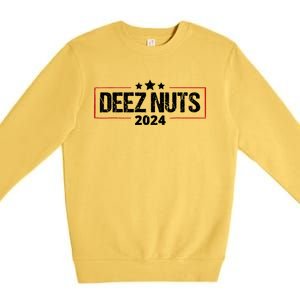 Deez Nuts 2024 Humorous Meme Campaign Premium Crewneck Sweatshirt