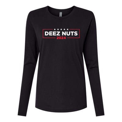 Deez Nuts 2024 Humorous Meme Campaign Womens Cotton Relaxed Long Sleeve T-Shirt