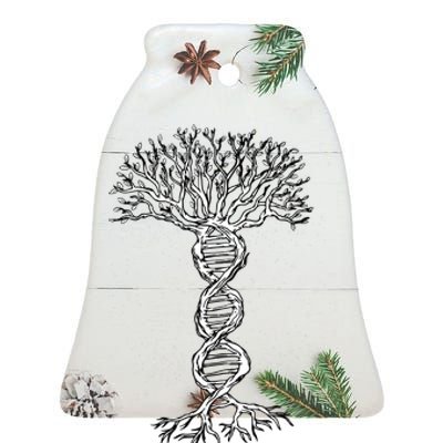 DNA Tree Ceramic Bell Ornament