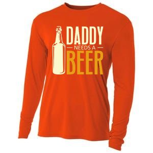 Daddy Needs A Beer Gift Funny Beer Dad Fathers Day Ing Gift Cooling Performance Long Sleeve Crew