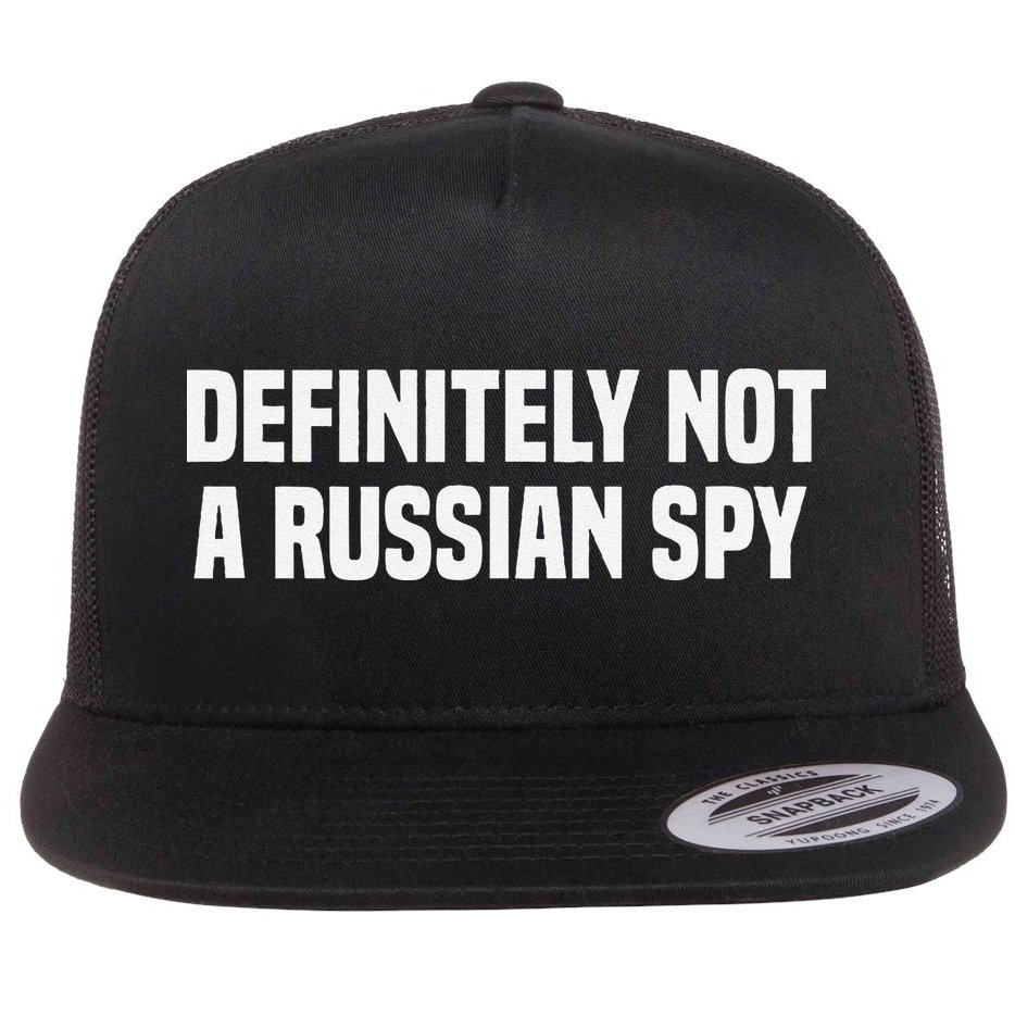 Definitely Not A Russian Spy Costume Halloween Party Flat Bill Trucker Hat