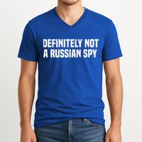 Definitely Not A Russian Spy Costume Halloween Party V-Neck T-Shirt