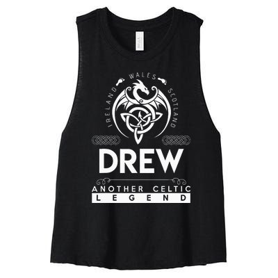 Drew Name Another Celtic Legend Drew Women's Racerback Cropped Tank