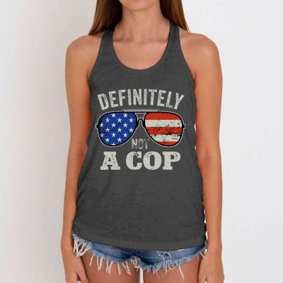 Definitely Not A Cop Undercover Police Operation Detective Women's Knotted Racerback Tank