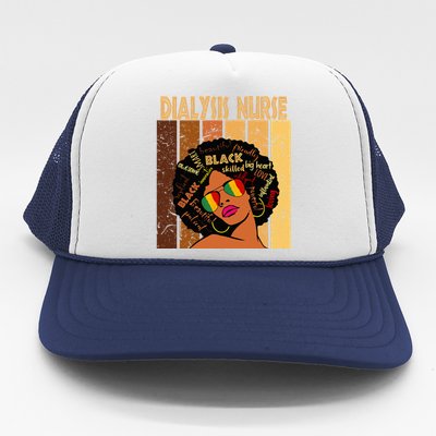 Dialysis Nurse Afro African American Black History Month Trucker Hat