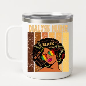 Dialysis Nurse Afro African American Black History Month 12 oz Stainless Steel Tumbler Cup