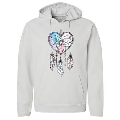 Dreamcatcher Native American Feathers Boho Dream Catcher Performance Fleece Hoodie