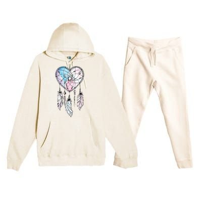 Dreamcatcher Native American Feathers Boho Dream Catcher Premium Hooded Sweatsuit Set