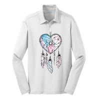 Dreamcatcher Native American Feathers Boho Dream Catcher Silk Touch Performance Long Sleeve Polo