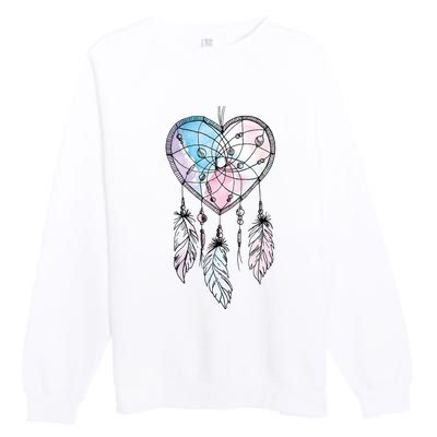 Dreamcatcher Native American Feathers Boho Dream Catcher Premium Crewneck Sweatshirt