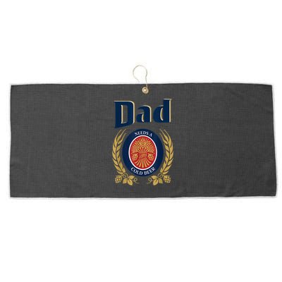 Dad Needs A Cold Beer Funny Fathers Day Large Microfiber Waffle Golf Towel