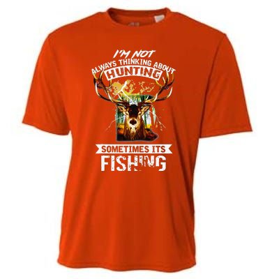 Deer Not Always Thinking About Hunting Sometimes Fishing Cooling Performance Crew T-Shirt